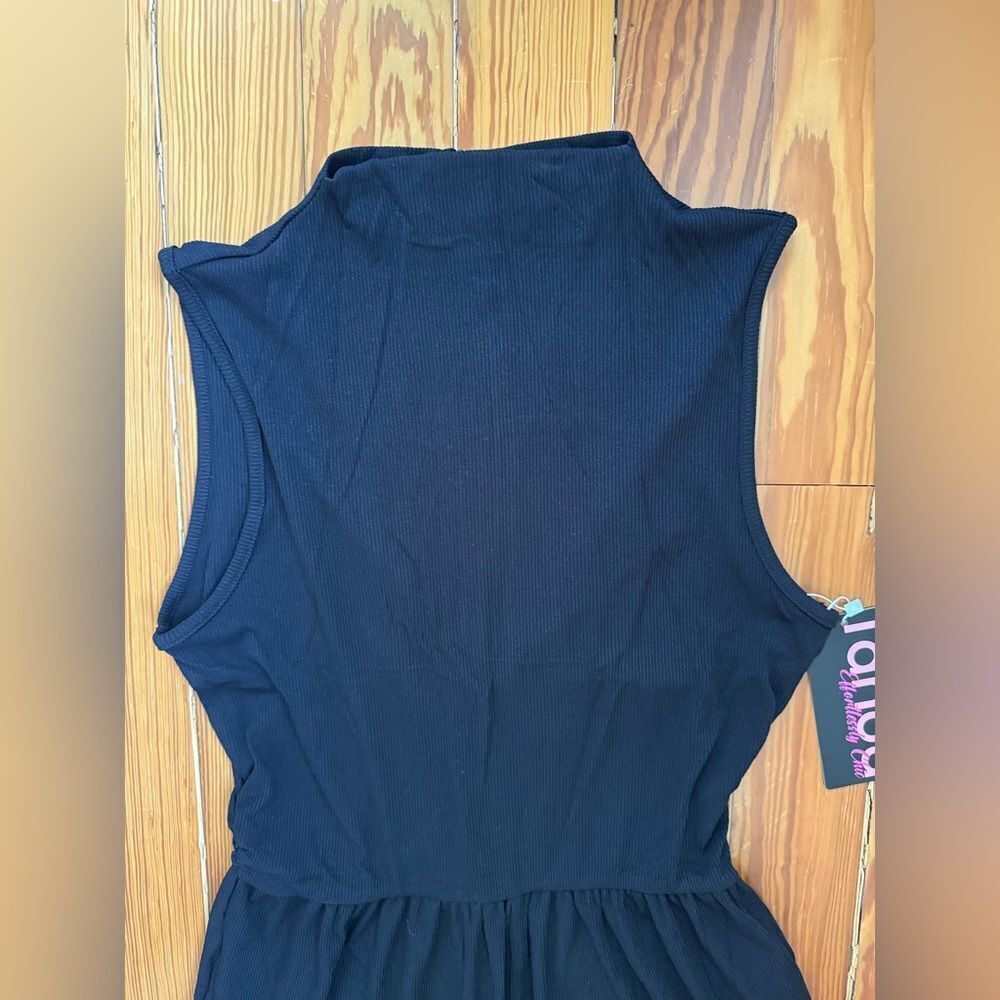 NWT Black Ribbed Jumpsuit - Picture 3 of 4
